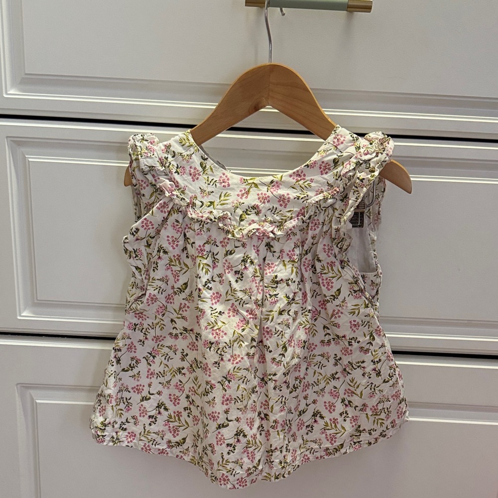 J. Crew Kids Floral Blouse - White and Pink